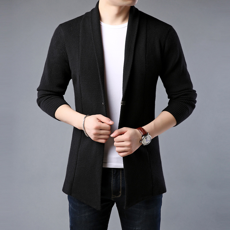 Top Grade New Brand Knit Korean Fashion Cardigan Men Sweater Woolen Casual Long Slim Fit Coats Japanese Jacket Men Clothes alx