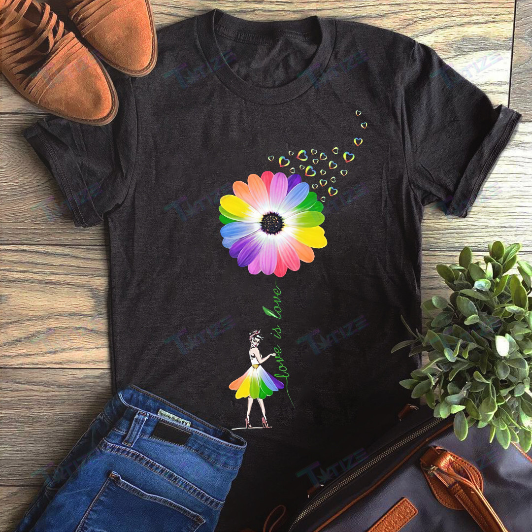 Flower Love Is Love Heart Dandelion Lgbt Pride Graphic Unisex T Shirt, Sweatshirt, Hoodie Size S – 5Xl