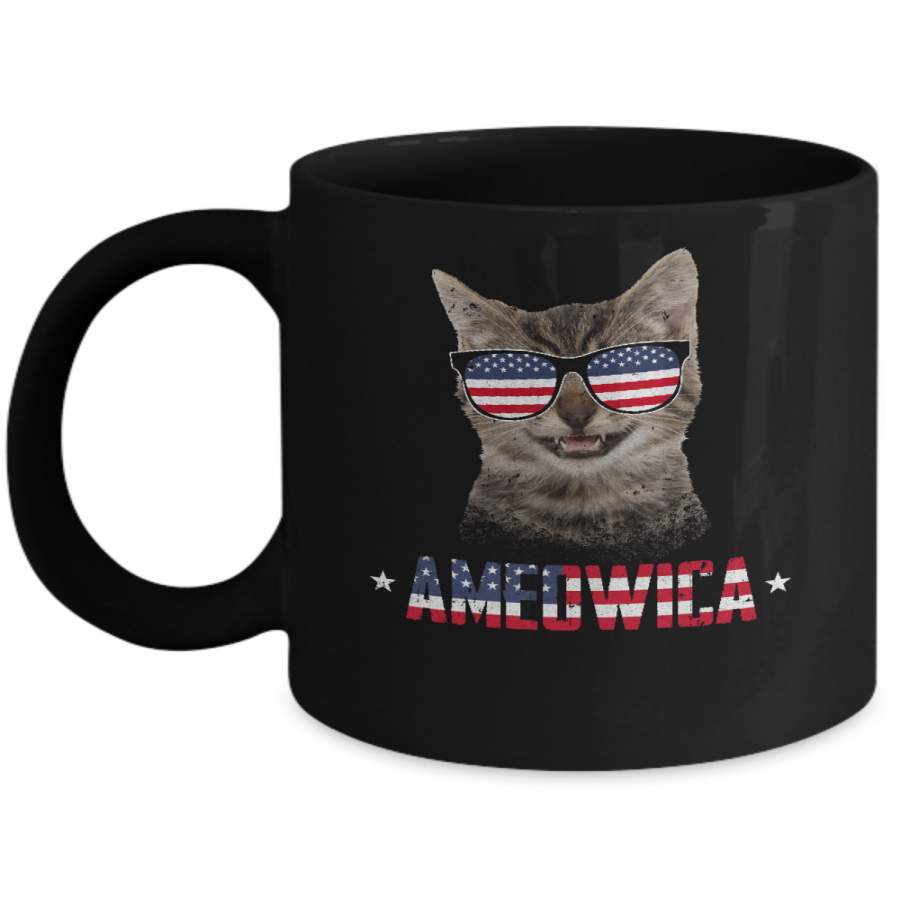 Ameowica 4Th Of July Party Meow Cat American Flag Mug