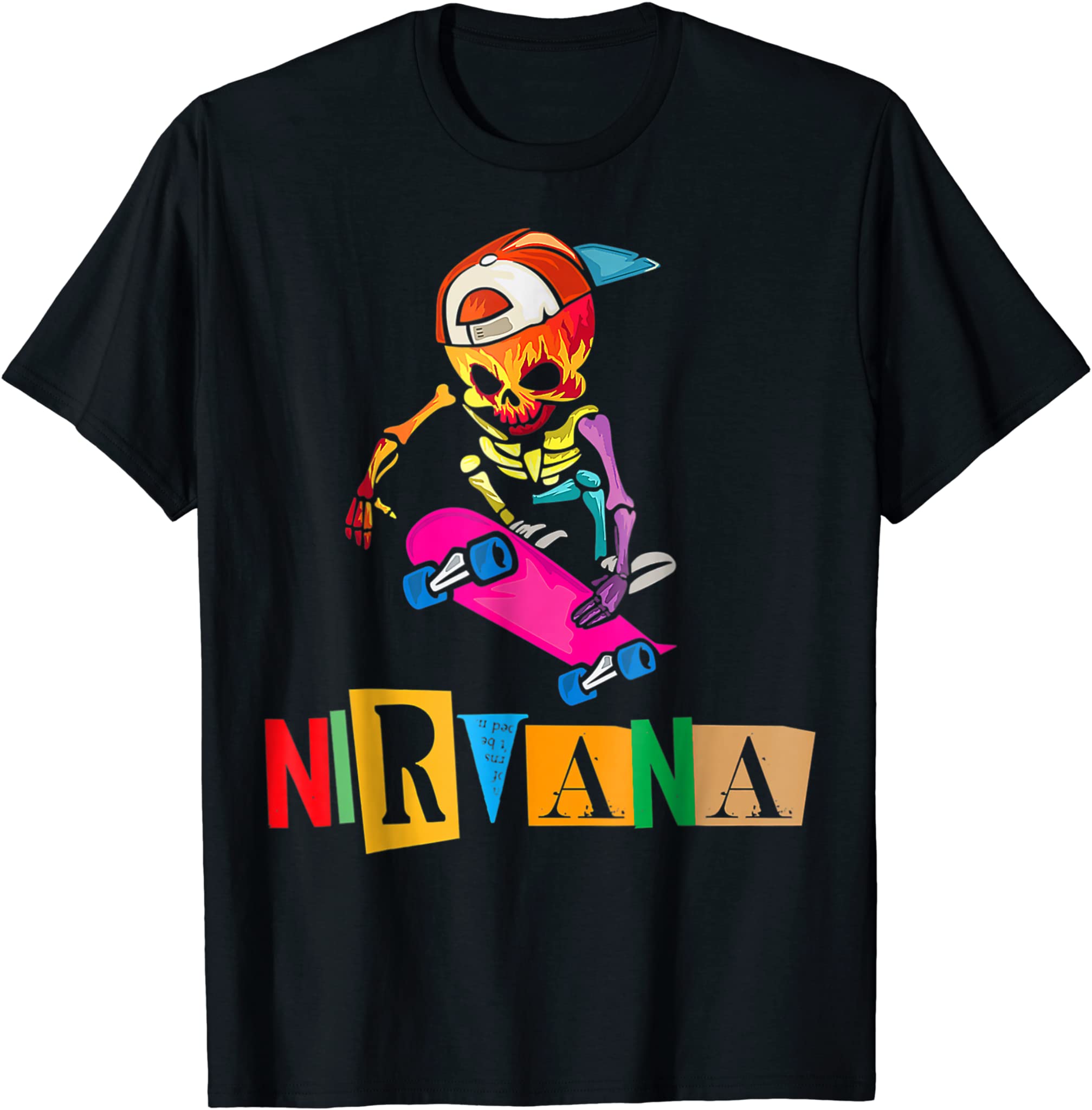 Nirvanas Skateboard Skelton T-Shirt