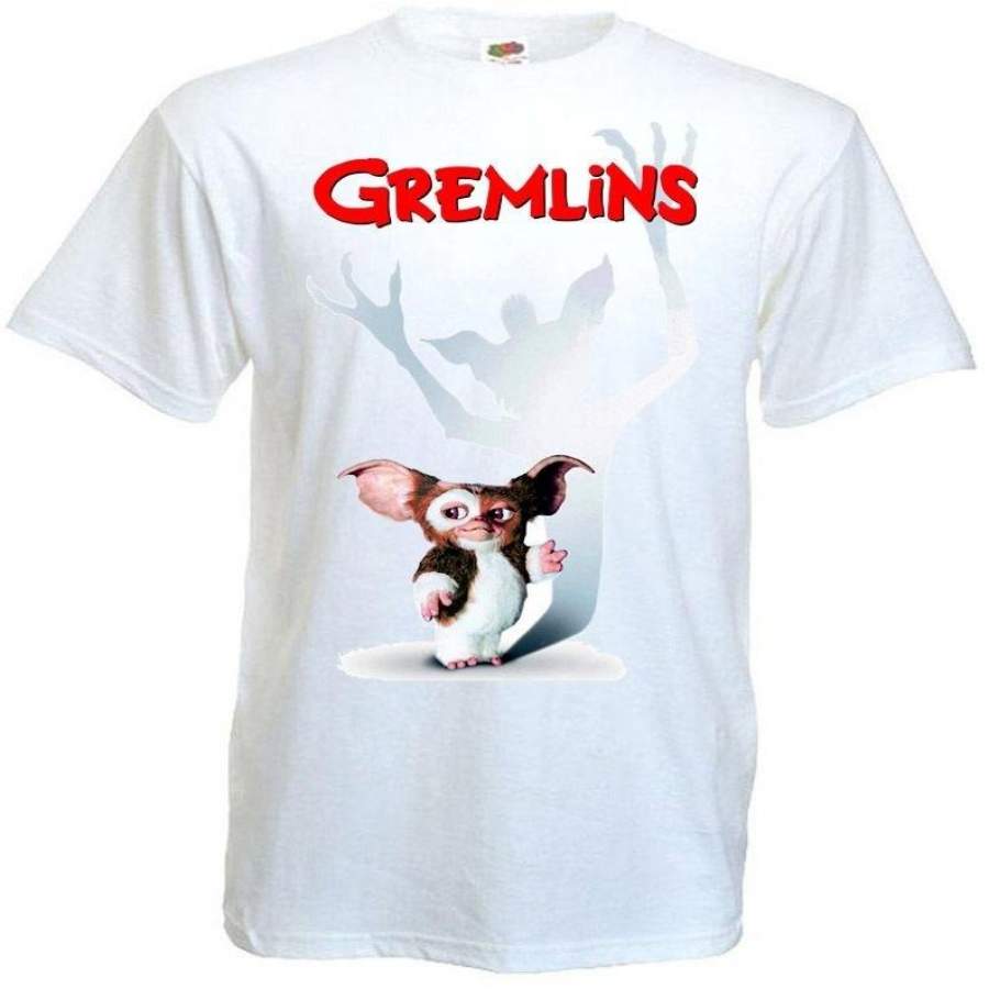 Gremlins Gizmo Movie Poster T Shirt White Printed T Shirts Short Sleeve Funny Tee