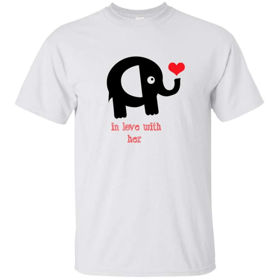 In love with her VALENTINES – Couple T Shirt G200 Gildan Ultra Cotton T-Shirt