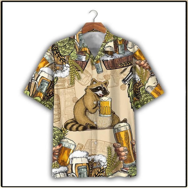 Raccoon And Beer Hawaii Shirt Unisex Adult Ha10277