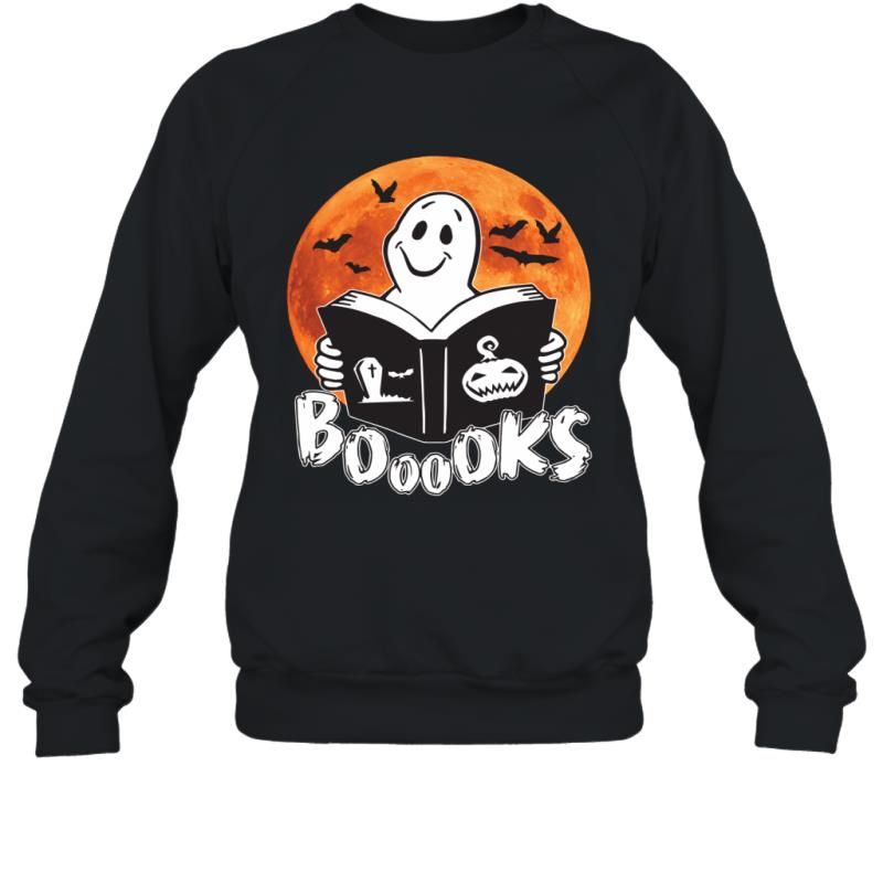 Booooks Funny Boo Ghost Halloween Reading Lovers Sarcasm Shirt Sweatshirt