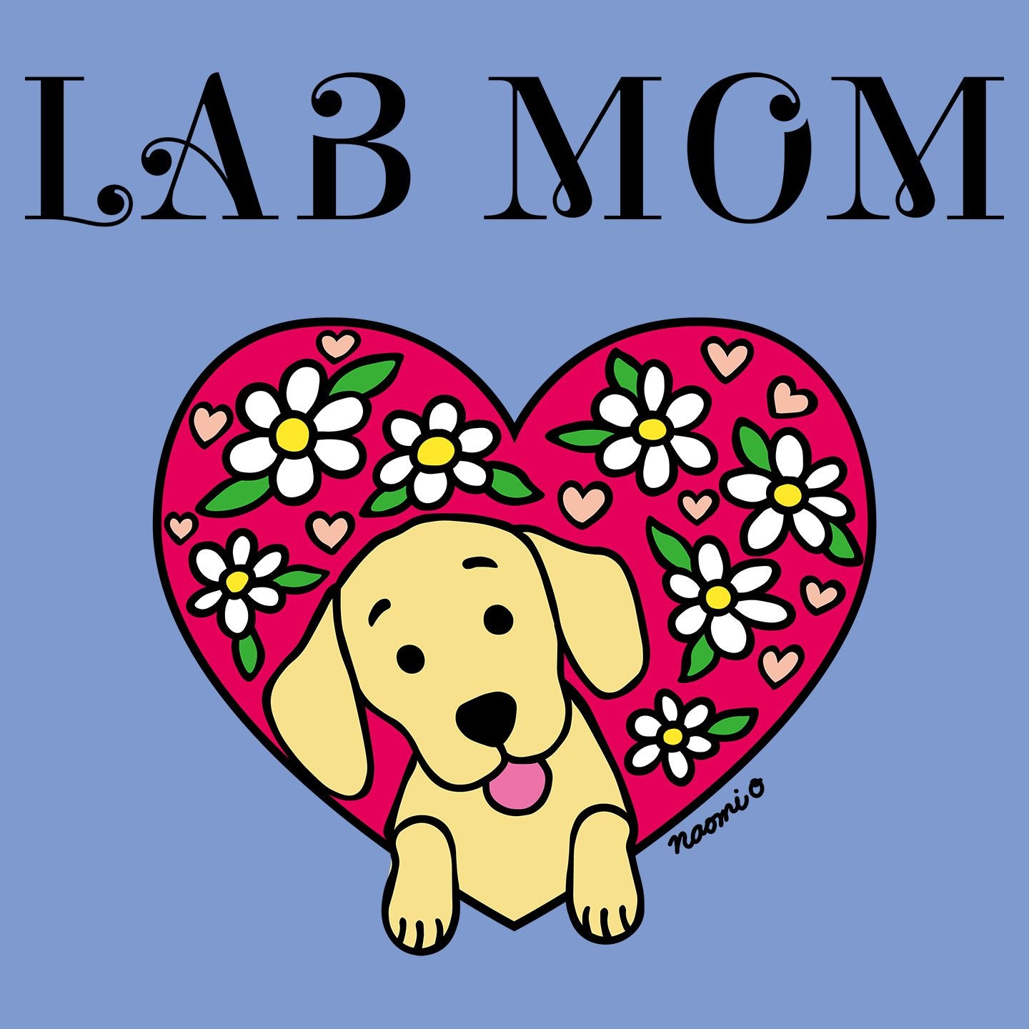 Flower Heart Yellow Lab Mom – Women’s Tri-Blend T-Shirt