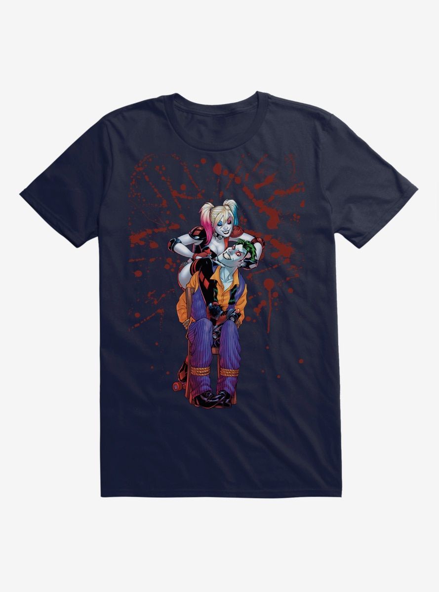 Dc Comics Batman Harley Quinn The Joker Splatter Shirt