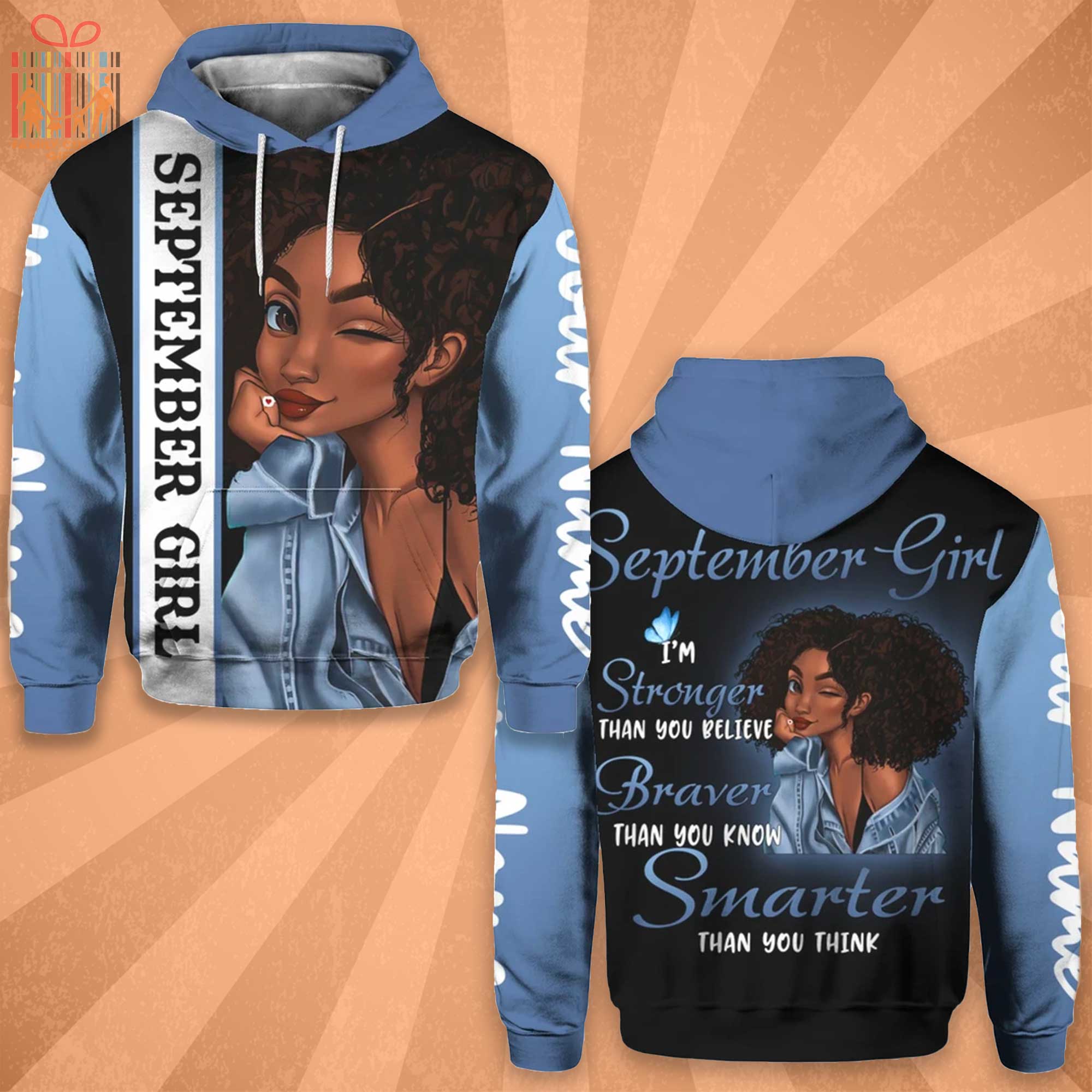 Custom Hoodie For Girl Women Happy Birthday in September – Personalized Gifts for Women’s Hoodie T-Shirt