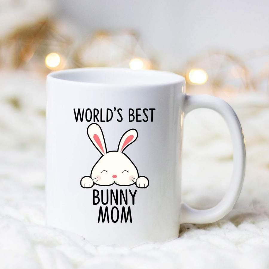 World’s Best Bunny Mom, Cute Bunny, Rabbit Lover Gift Mug