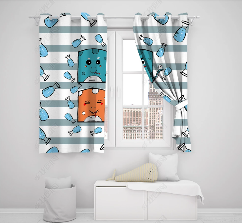 3D Cartoon Animal Snake Curtains And Drapes Lqh 250