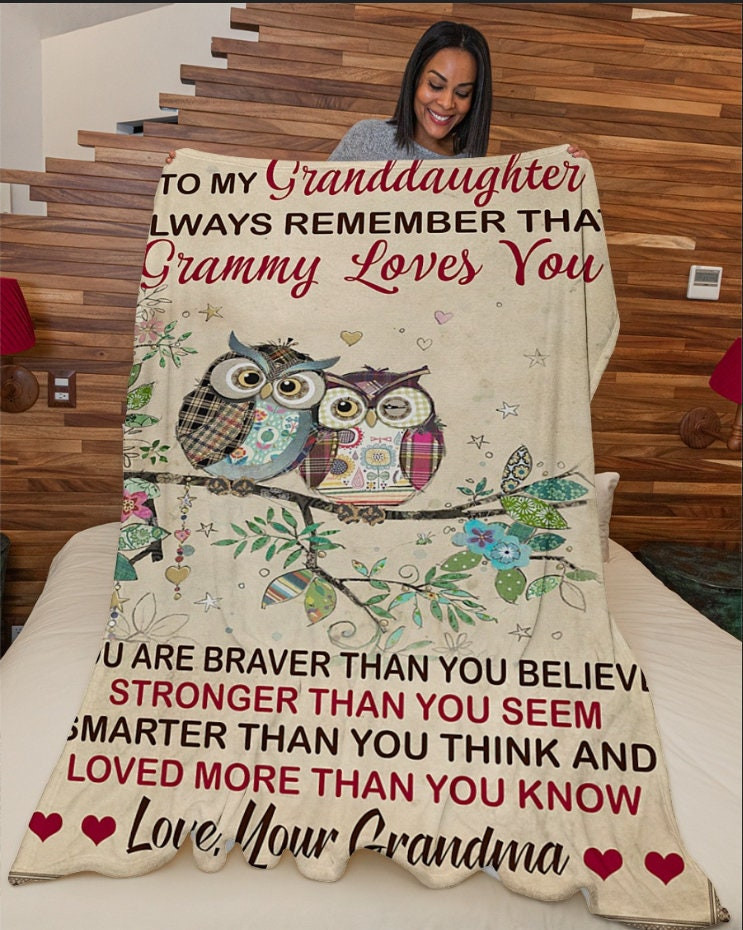 To My Daughter Owl Sherpa Blanket Gift For Daughter Christmas Blanket Grandma To Daughter Blanket Christmas Gift Custom Blanket Gift