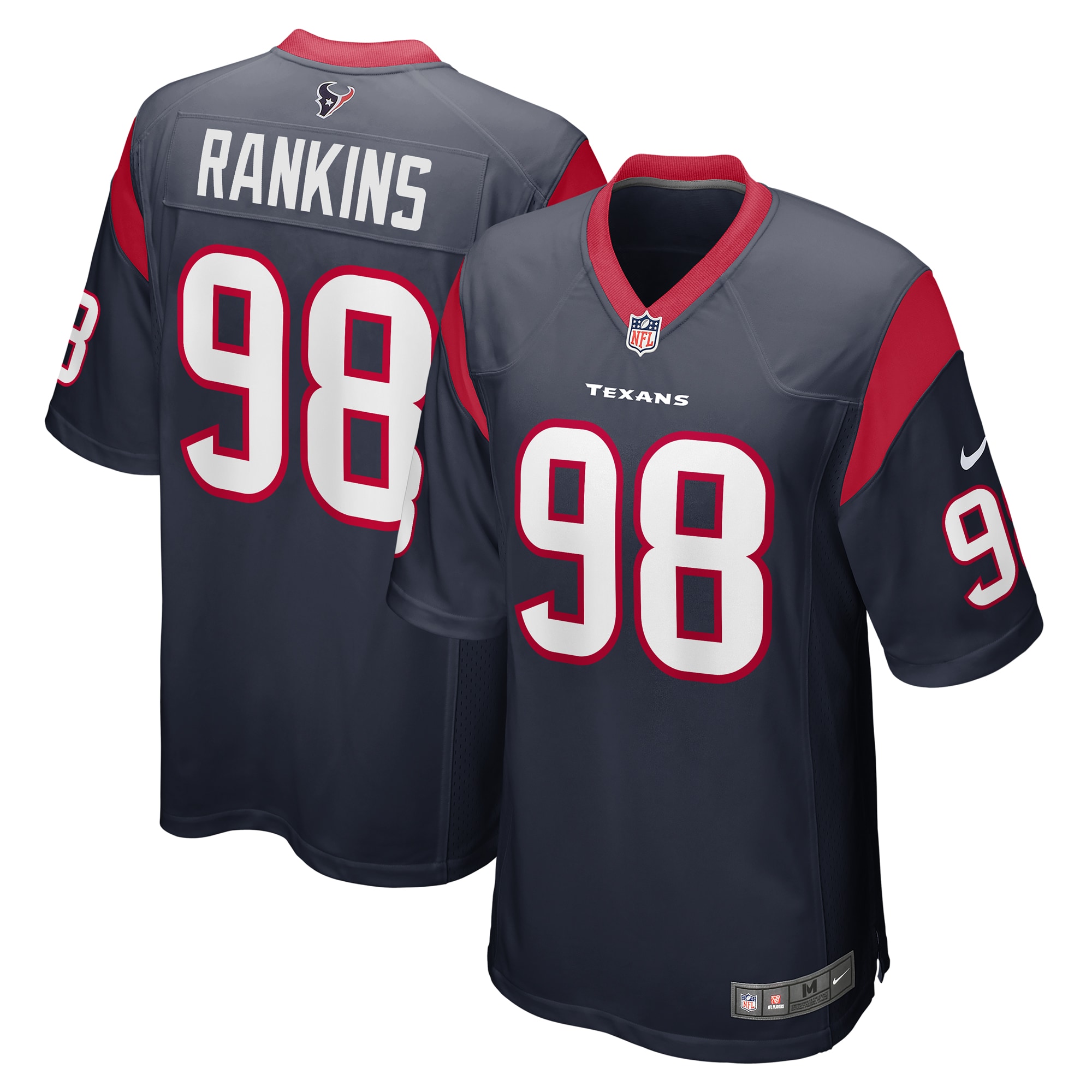 Men’s Houston Texans Sheldon Rankins Navy Game Player Jersey