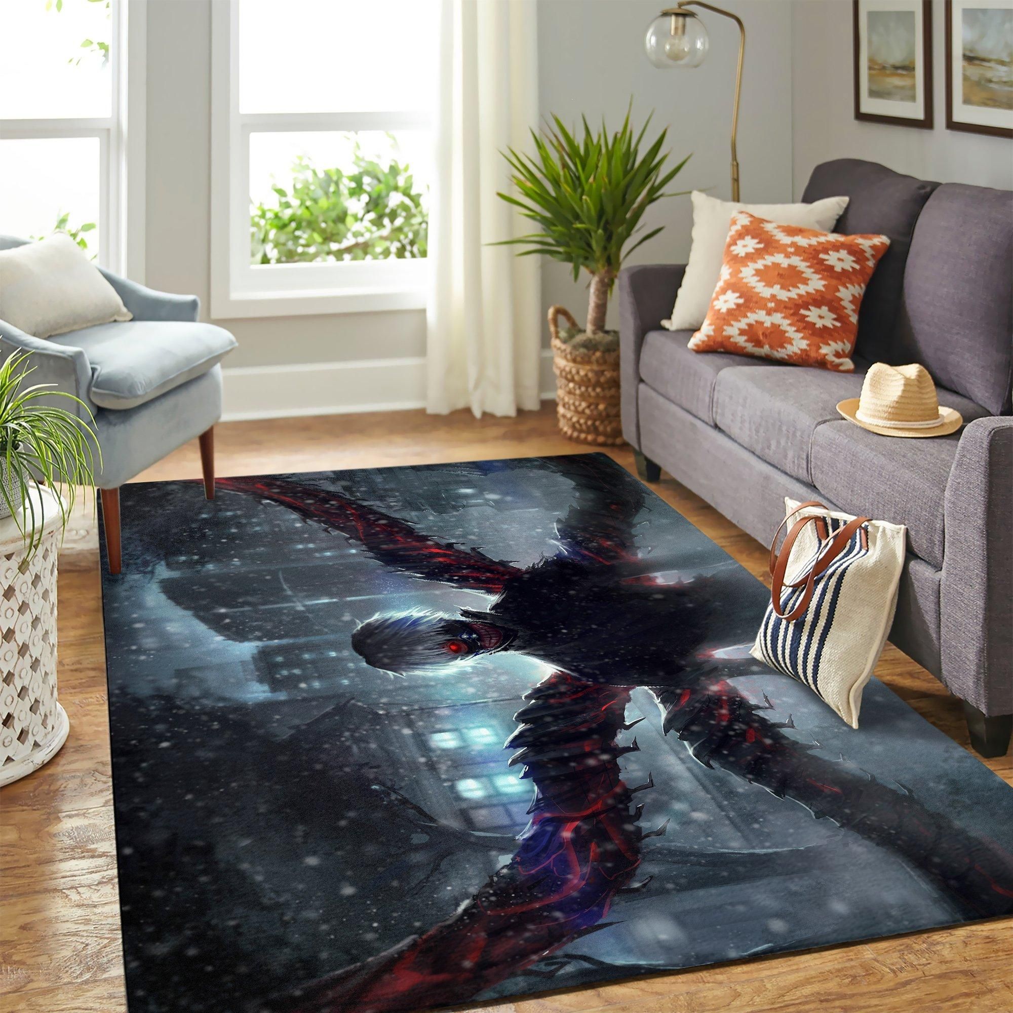 Ken Kaneki De Tokyo Ghoul Area Rug Geeky Carpet – home decor – Bedroom Living Room décor