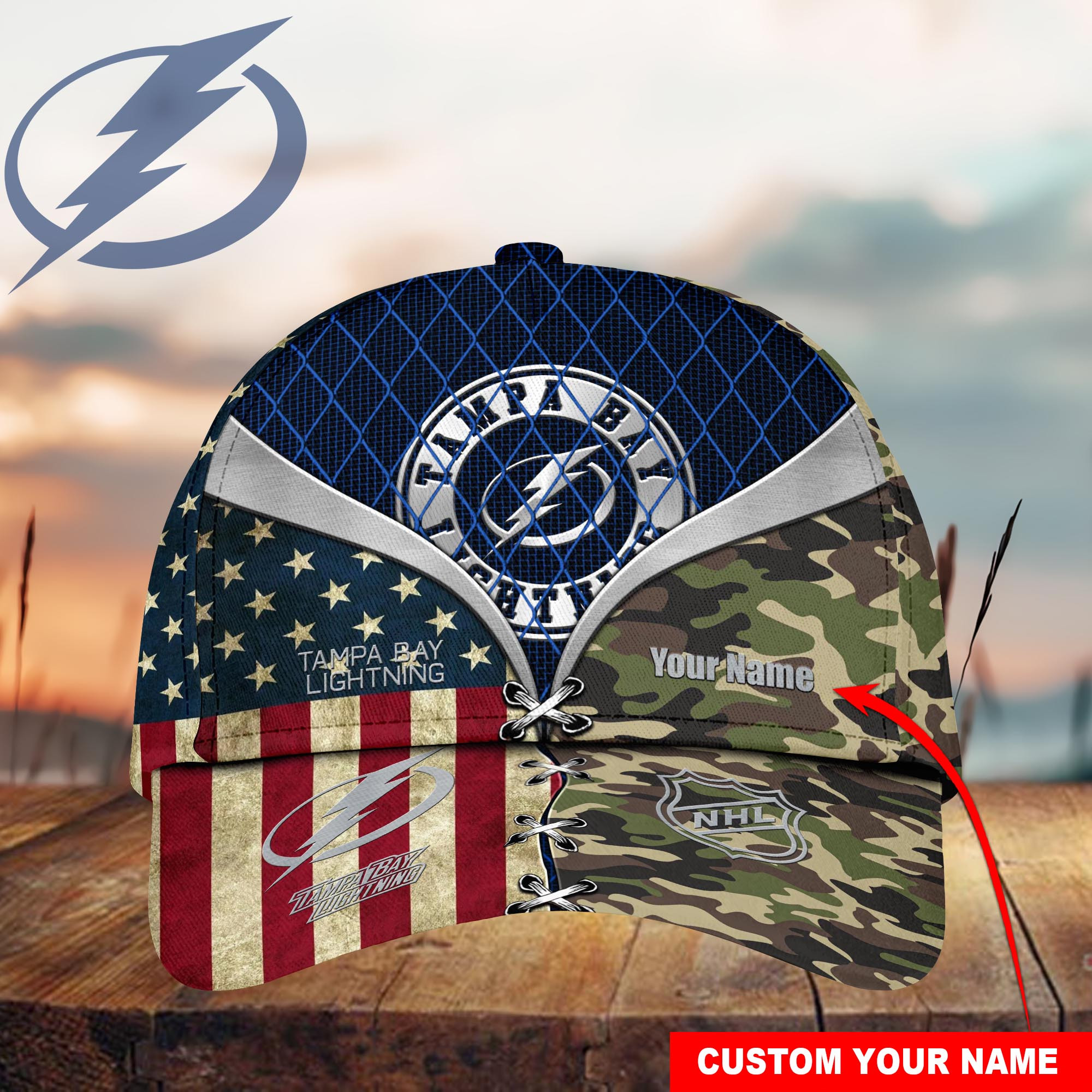 Tampa Bay Lightning Custom Name Classic, Baseball Caps M-39569