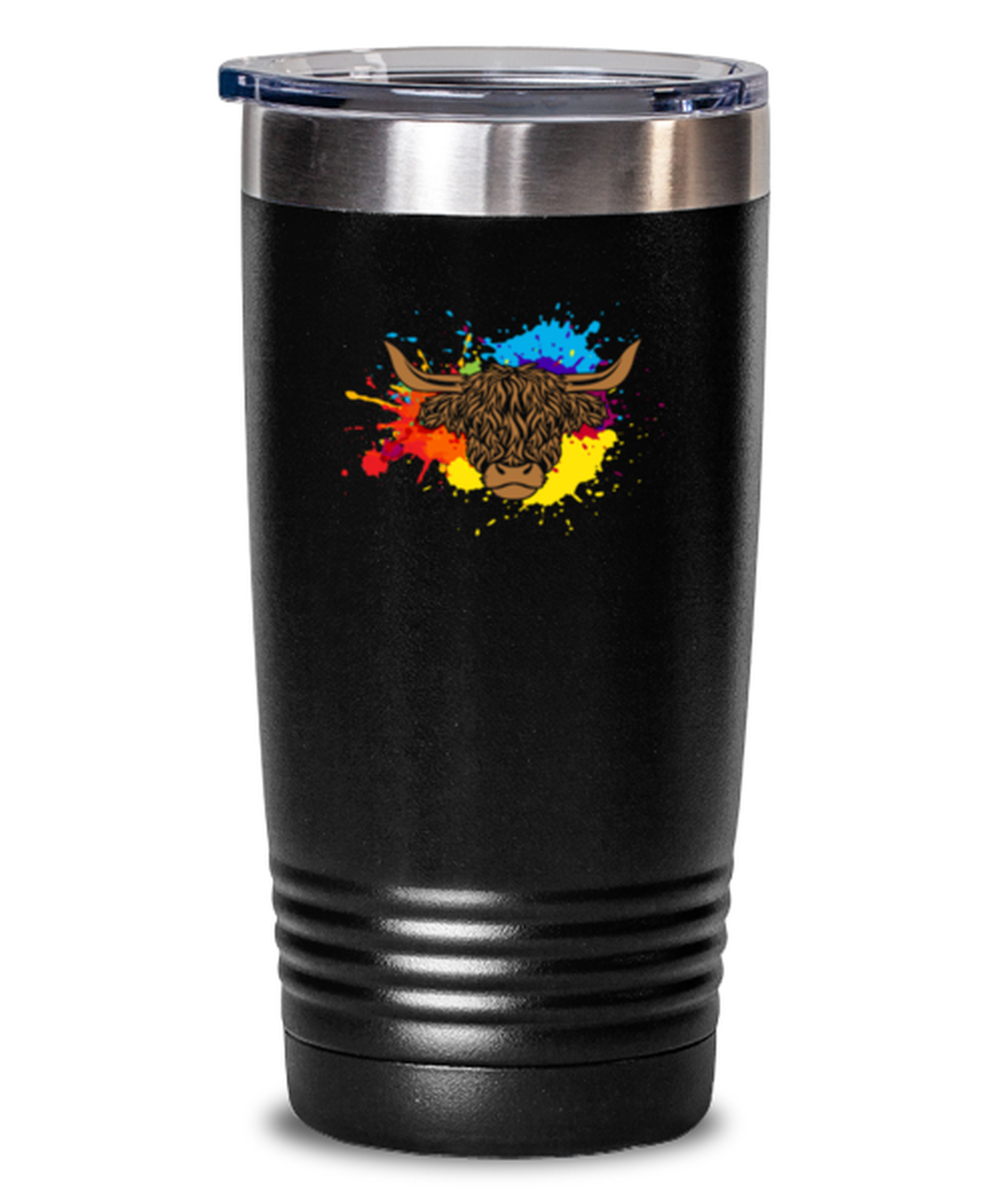 20 Oz Tumbler Stainless Steel Funny Scottish Cattle Farmer