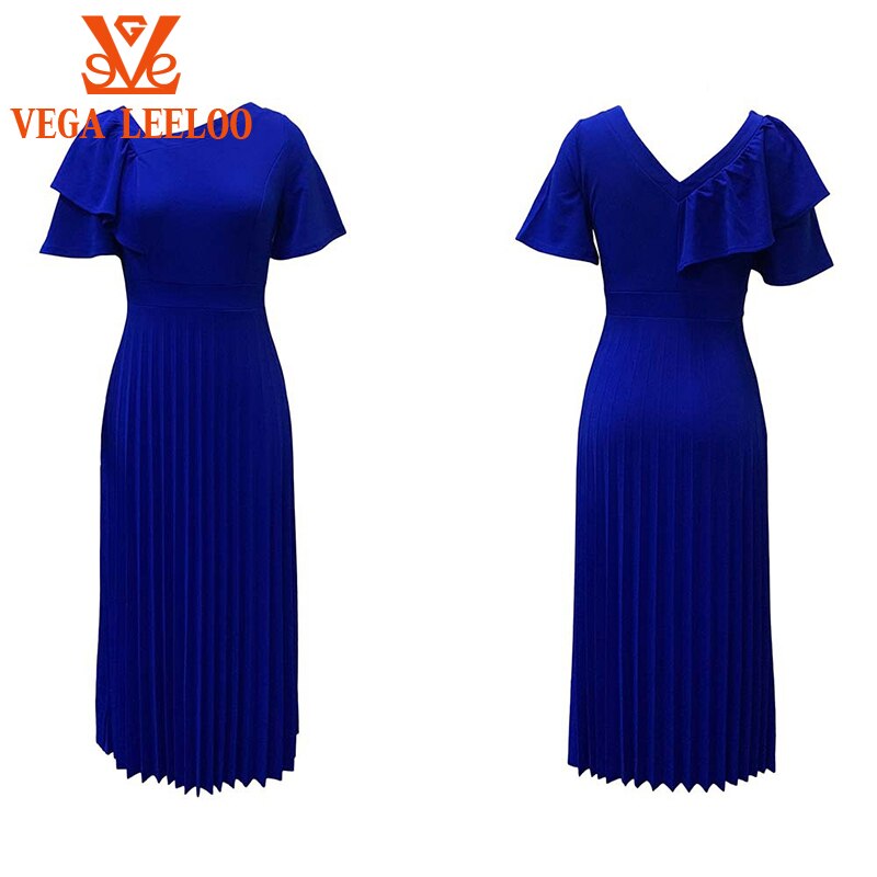 2022 Brand Women Clothing Plus Size Summer Solid Color Draped Bodycon Maxi Office Ladies Dress alx