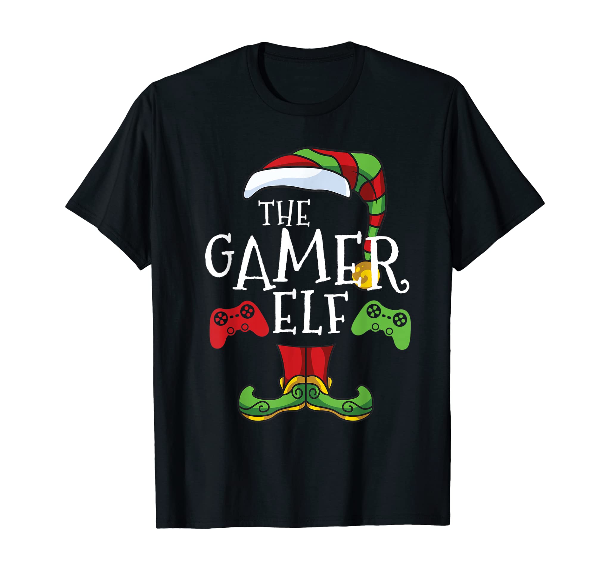 Gamer Elf Family Matching Christmas Group Funny Gift Pajama T-Shirt