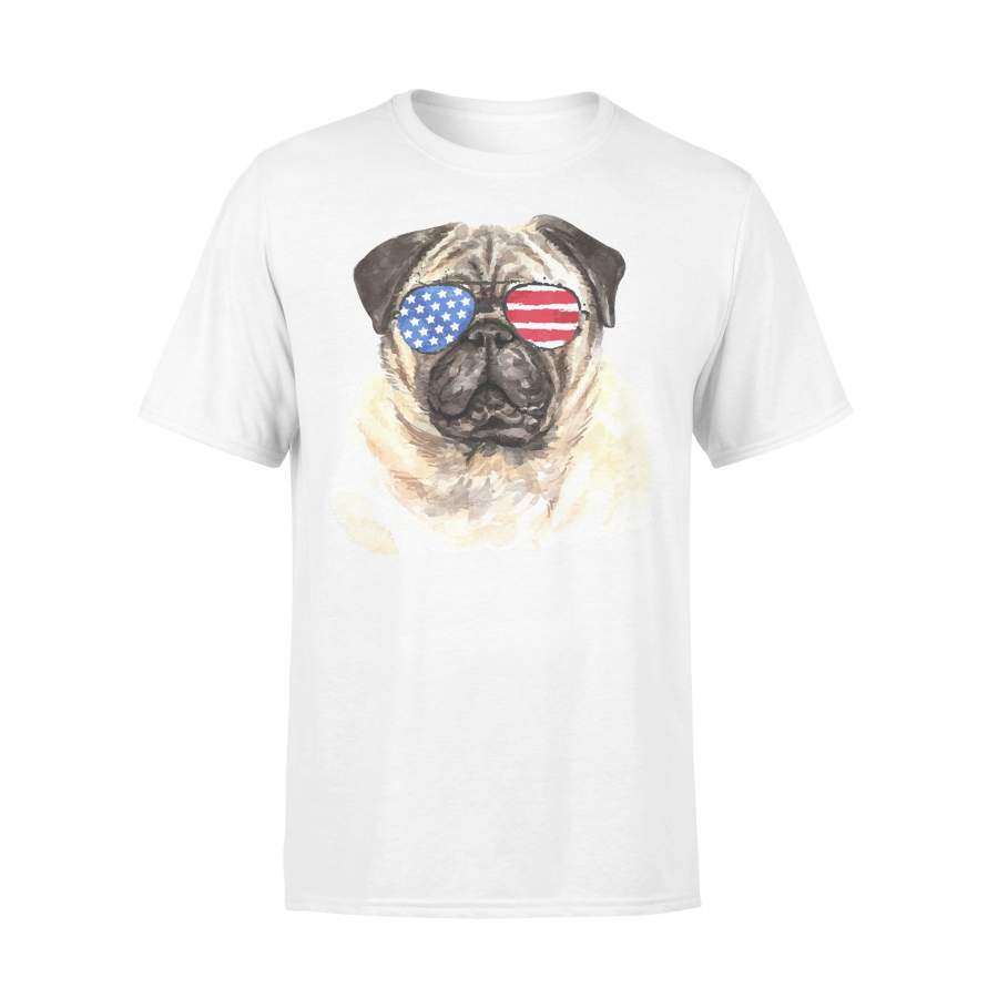 Patriotic Pug Lovers American Flag T-Shirt