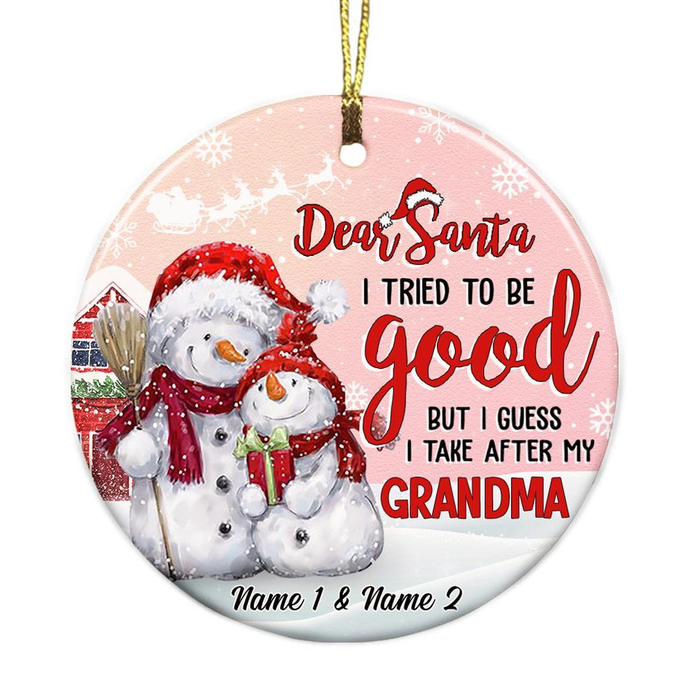 Personalized Mom Grandma Granddaughter Grandson Daughter Son Circle Ornament Nb111 26O36