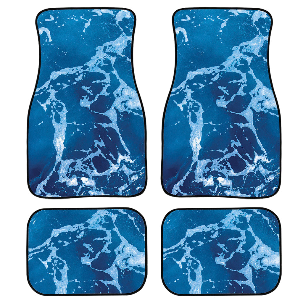 Blue Ocean Print Front And Back Car Floor Mats, Front Car Mat