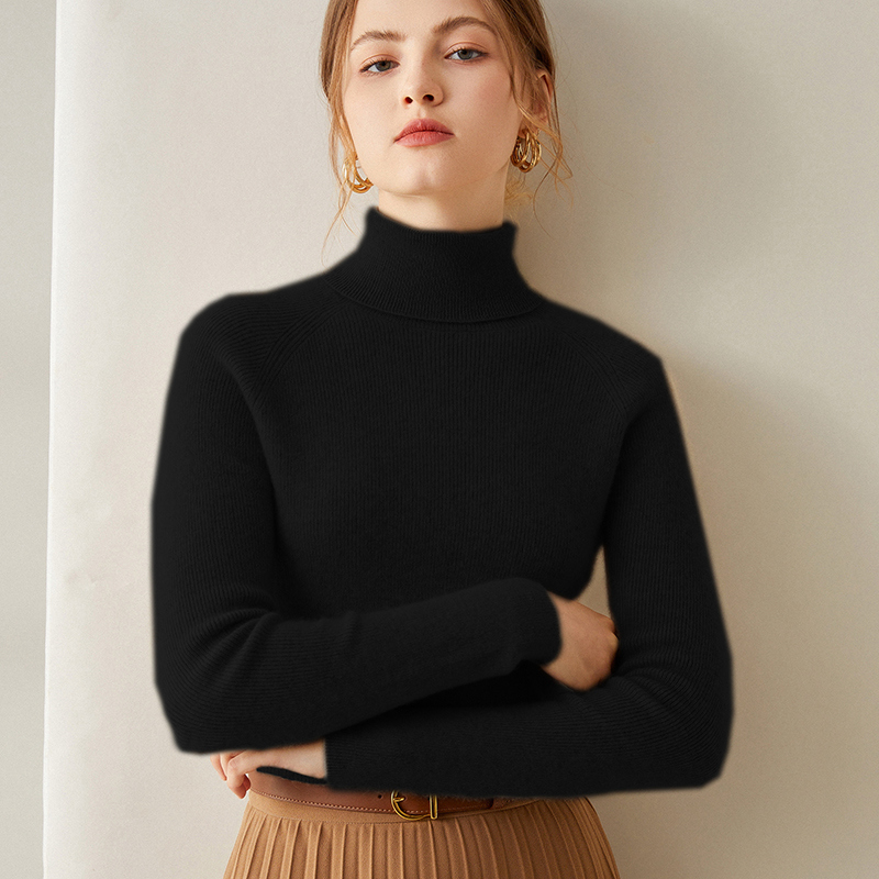 Turtleneck Cashmere Sweater Women’s 100% Pure Cashmere Sweater Tight Tight and Thin High Lapel Bottoming Shirt Women alx