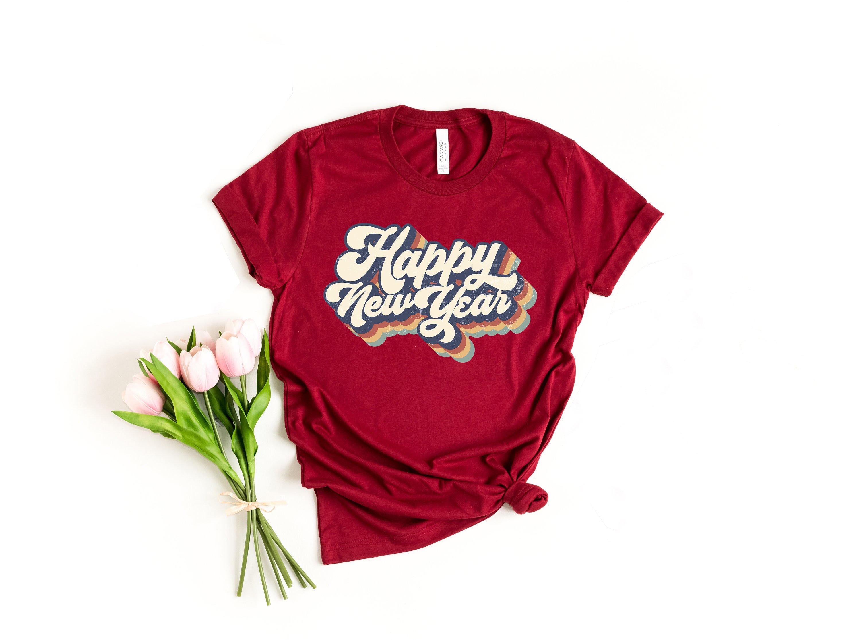 Retro Happy New Year Shirt, New year Shirt, Happy New Year Shirt,  Cheers To The New Year, Hello 2024 Shirt, NYE Shirt, New Year eve Shirt