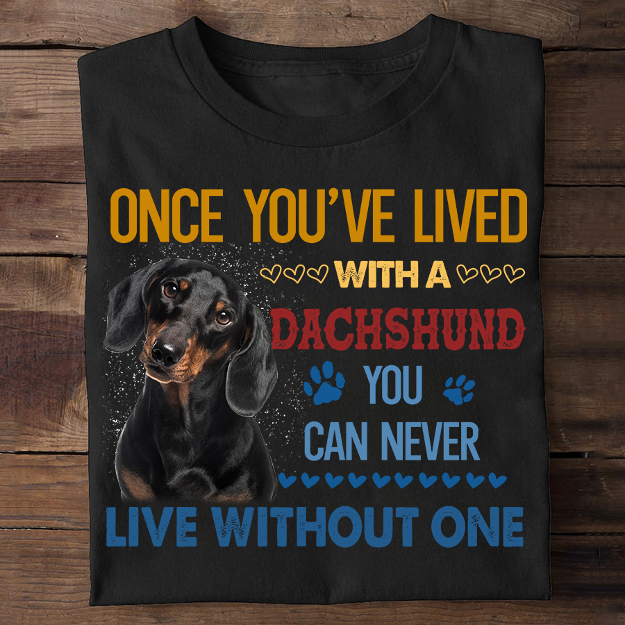 Once You’Ve Lived With A Dachshund You Can Never Live Without One Funny Gift For Dog Lover Standard/Premium T-Shirt