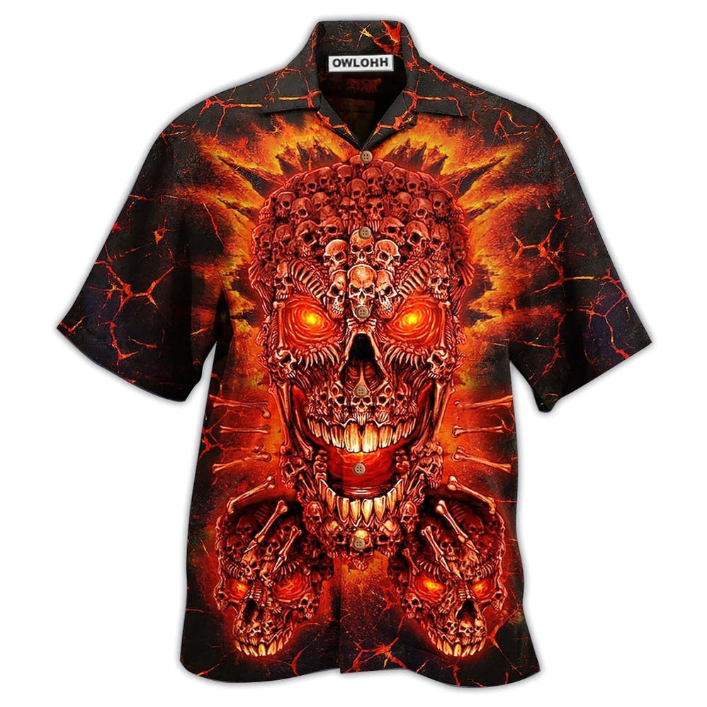 Skull Fire Love Red Smile Hawaii Shirt Ha80708