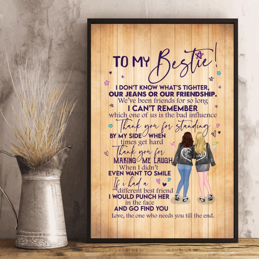 Best Friend Poster – Thank You For Making Me Laugh Canvas Home Décor Birthday Gifts For Bestie – Gigo Smart