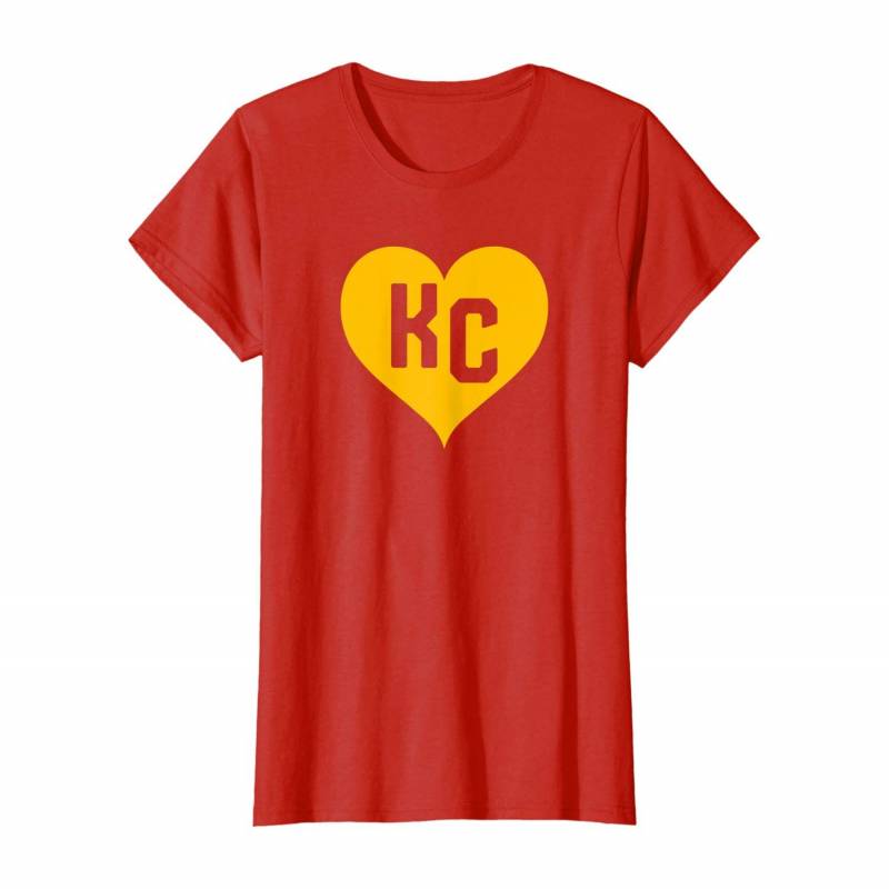 Womens Cute I Love Kansas City Heart Kc Football Shirt