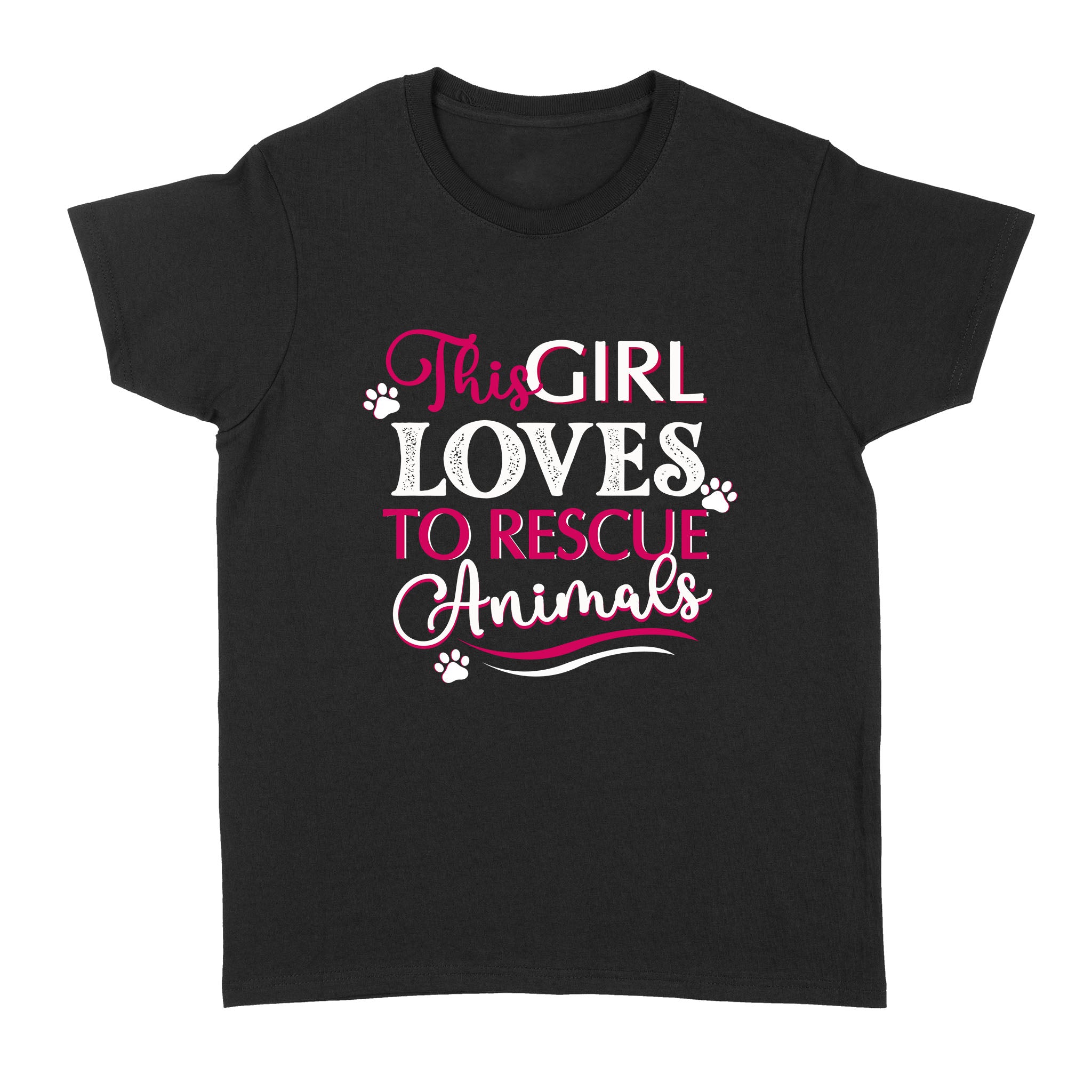 This Girl Loves To Rescue Animal T-Shirt| Gift For Dog Lover, Cat Lover, Pet Owner| Jtsd170 A02M01