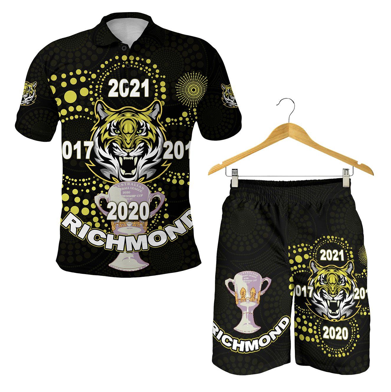 Combo Polo Shirt and Men Short Richmond Premier Legendary Tigers Indigenous K8