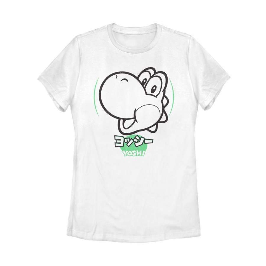 Yoshi Kanji – Super Mario Nintendo Women’s T-Shirt, White