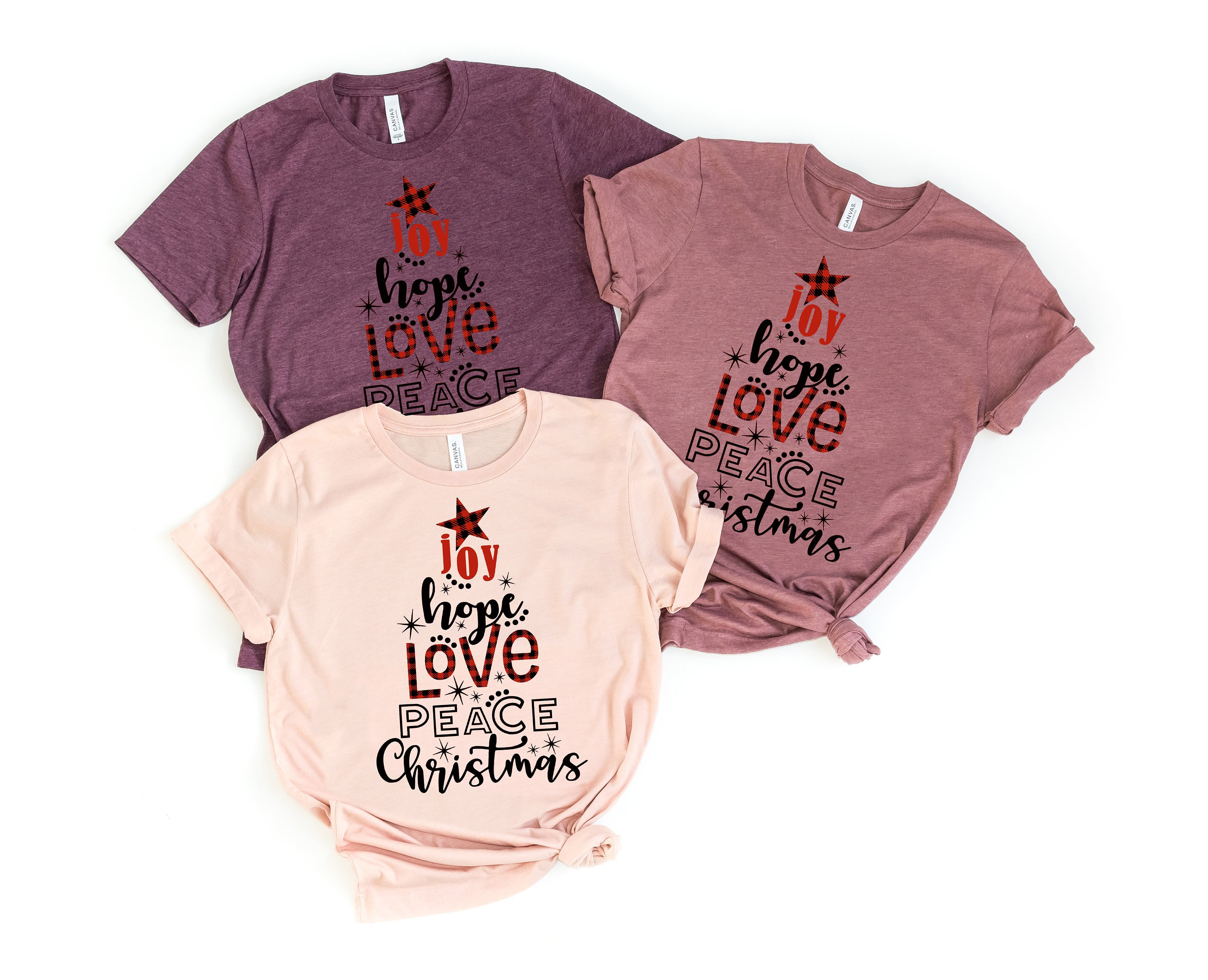 Joy Hope Love Peace Christmas Shirt, Family Matching Christmas Shirts, Christian Christmas Shirt, Christmas Gift, Joy Hope Love Peace