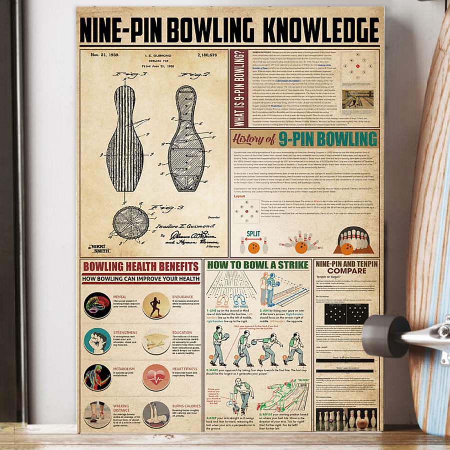 Mine-Pin Bowling Knowledge Custom Design Gift For Mine-Pin Bowling Players Poster