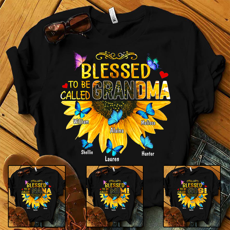 Custom Blessed To Be Called Grandma Sunflower Gift, Nana Shirt, Grandma Shirt, Mother’S Day Gift