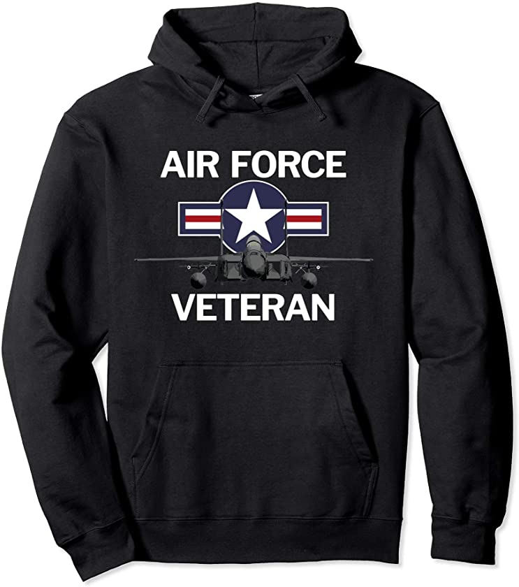 Air Force Veteran Hoodie with Vintage Roundel and F15 Jet