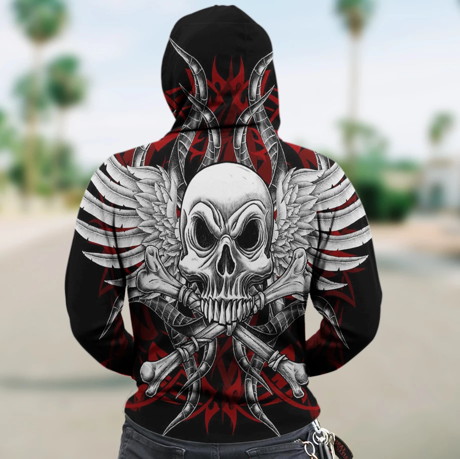 SKULL ZIP HOODIE PL306