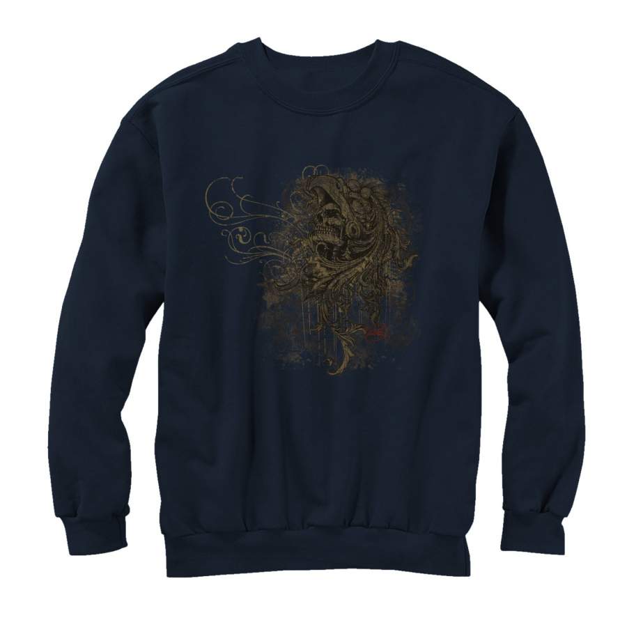 Aztlan Men’s Aztec Eagle Warrior Skeleton  Sweatshirt Navy Blue