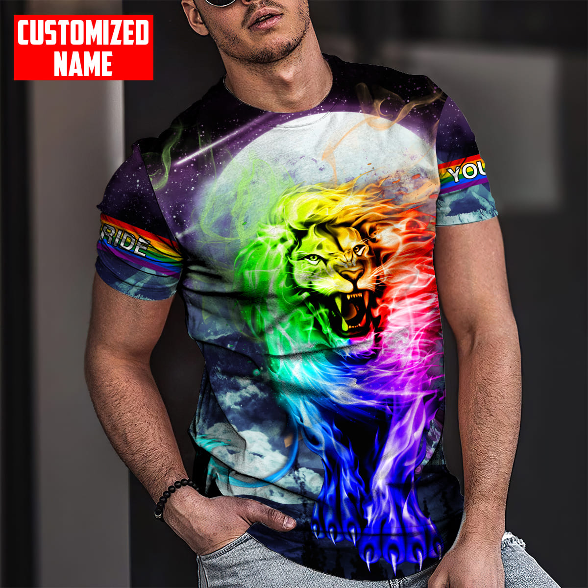 Tmarc Tee Personalized Lgbt Lion Pride Smoke 3D All Over Printed Shirts