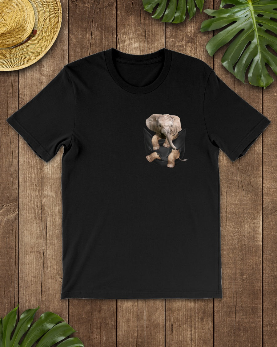 Elephant In Pocket Shirt, Elephant Shirt, Farm Animal Shirt, Elephant Unisex Shirt, T-Shirt, Tee