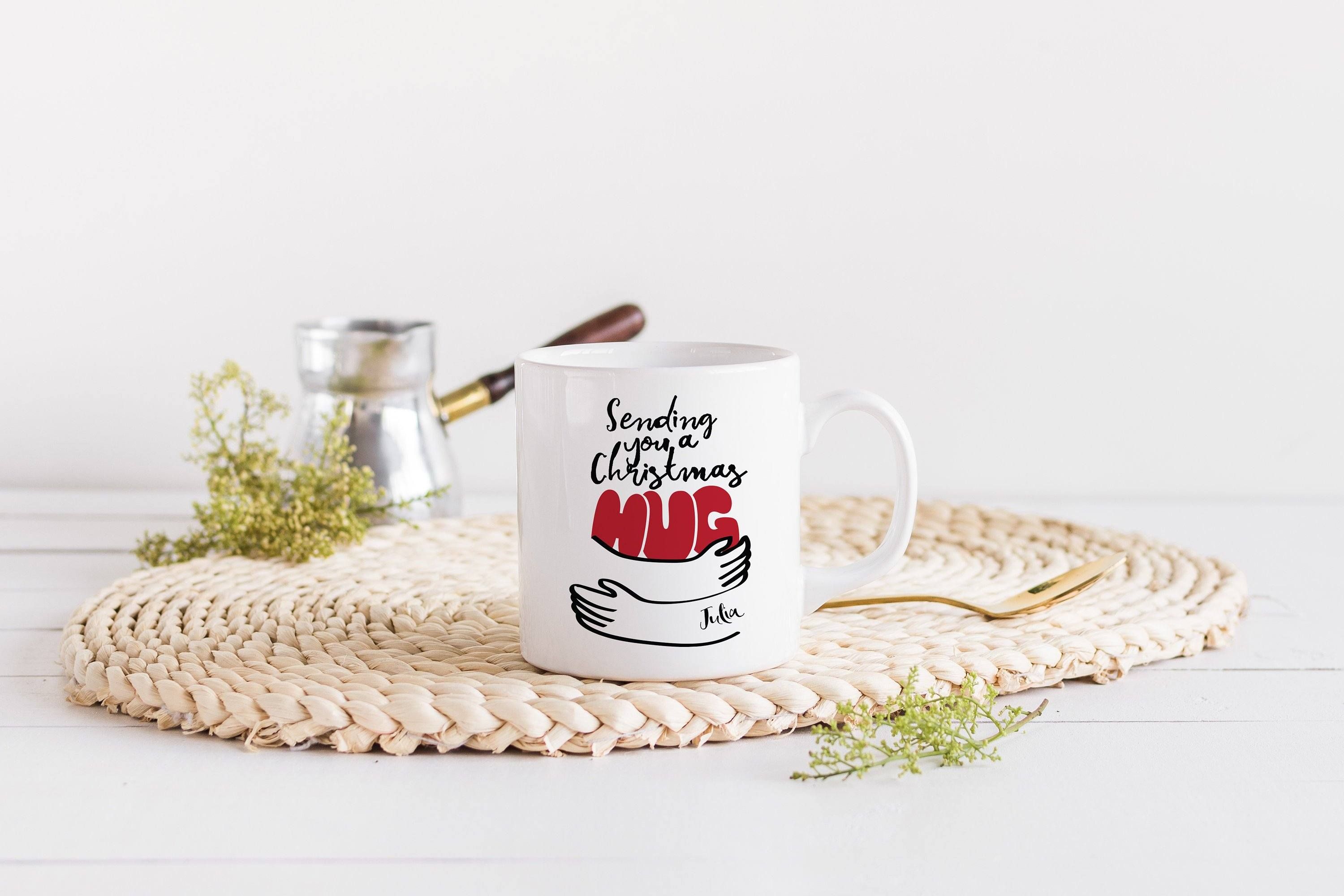 Penguin Sending You A Christmas Hug Custom Name Printed Mug