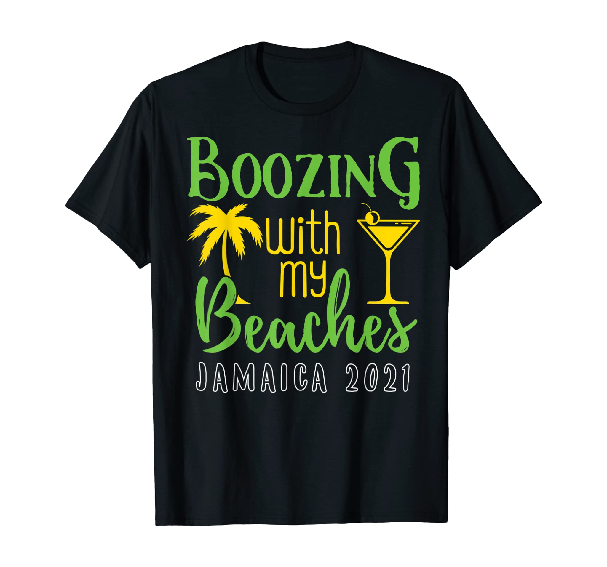 Boozing With My Beaches Bachelorette Girls Trip Jamaica 2021 T-Shirt