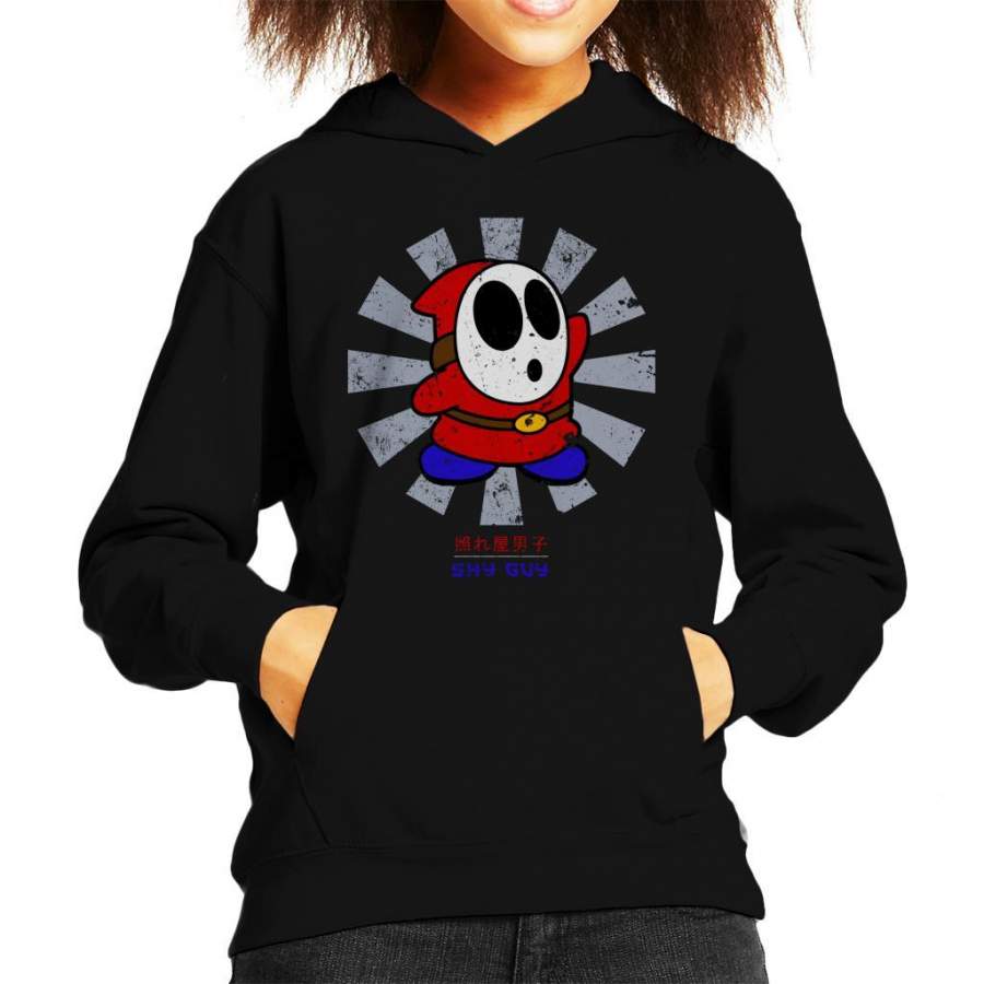 Shy Guy Retro Japanese Mario Kid’s Hooded Sweatshirt