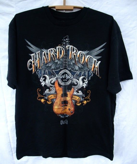 Shirt Hard Rock Cafe Bali Love All Serve All Black Cotton Shirt