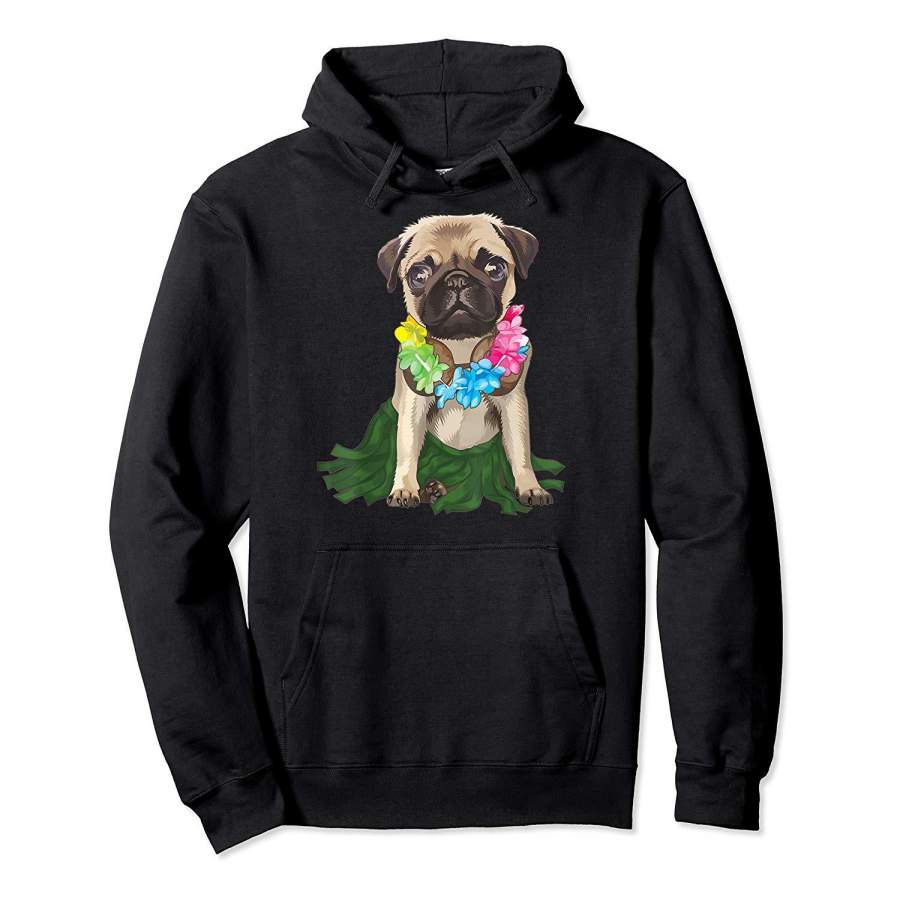 Pug Hawaiian Hula Dance Shirt | Cool Aloha Animal Funny Gift Hoodie Premium Tee