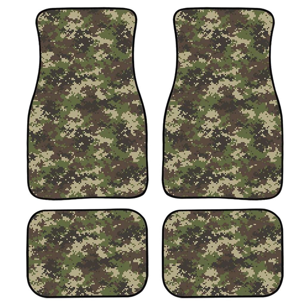 Military Digital Camo Pattern Print Front And Back Car Floor Mats, Front Car Mat