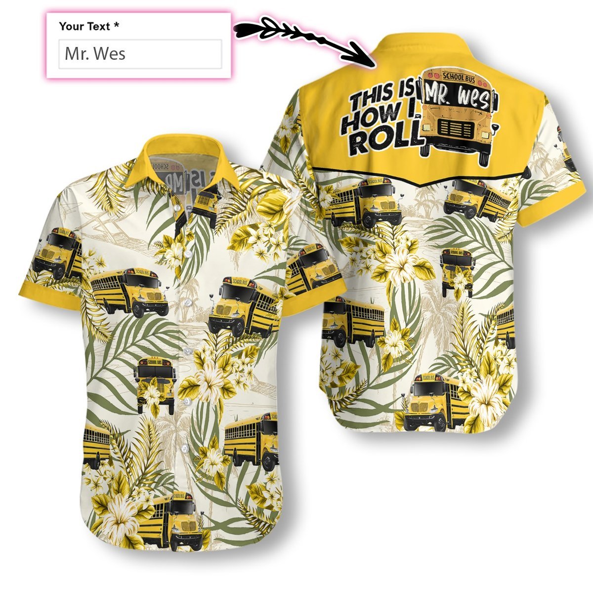 School Bus Driver Personalized All Over Printed Hawaiian Shirt Ha97753