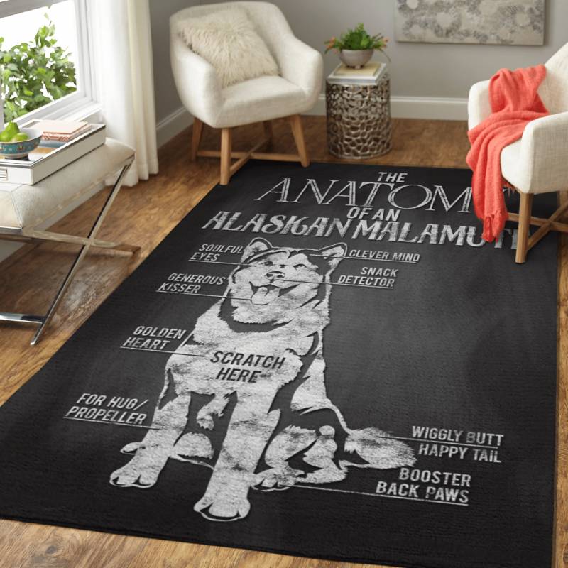 Alaskan Malamute Anatomy – Animals Area Rug Carpet