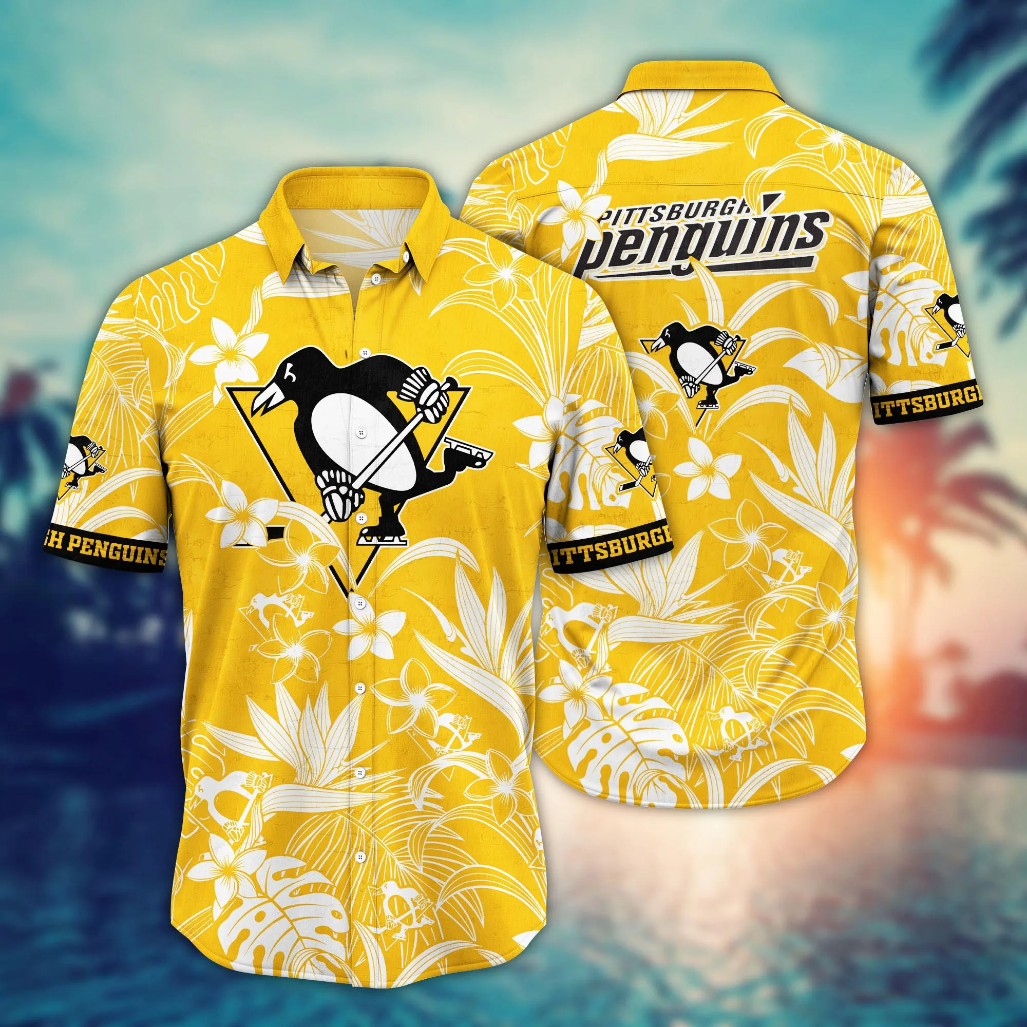 Pittsburgh Penguins Nhl Hawaiian Shirt Flip Flopstime Aloha Shirt