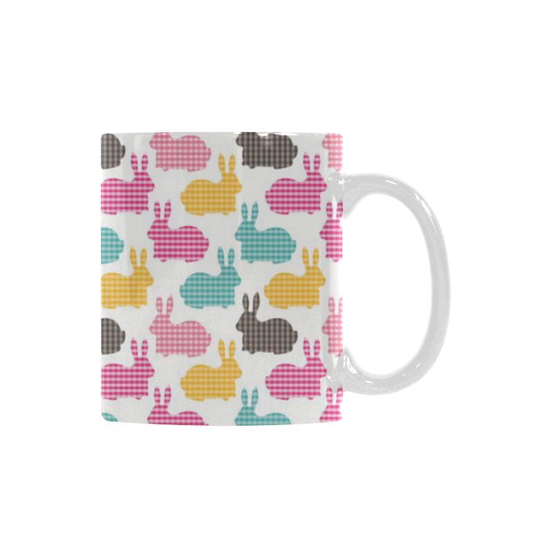 Colorful Rabbit Pattern Classical White Mug (FulFilled In US)